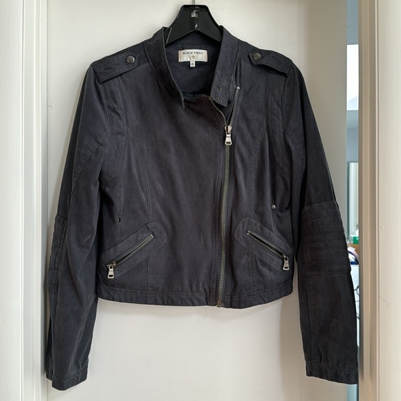 Black Swan Suede Jacket in Blue Stone - Picture 2 of 10